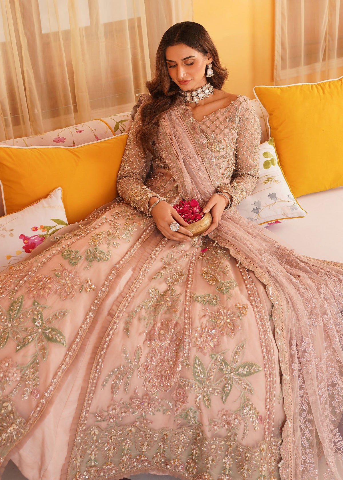 Mehak Yaqoob | Serene Vol 3 | Salmon Pink -  Mehak Yaqoob Wedding Formals - Original Designer Dress - House of Maryam