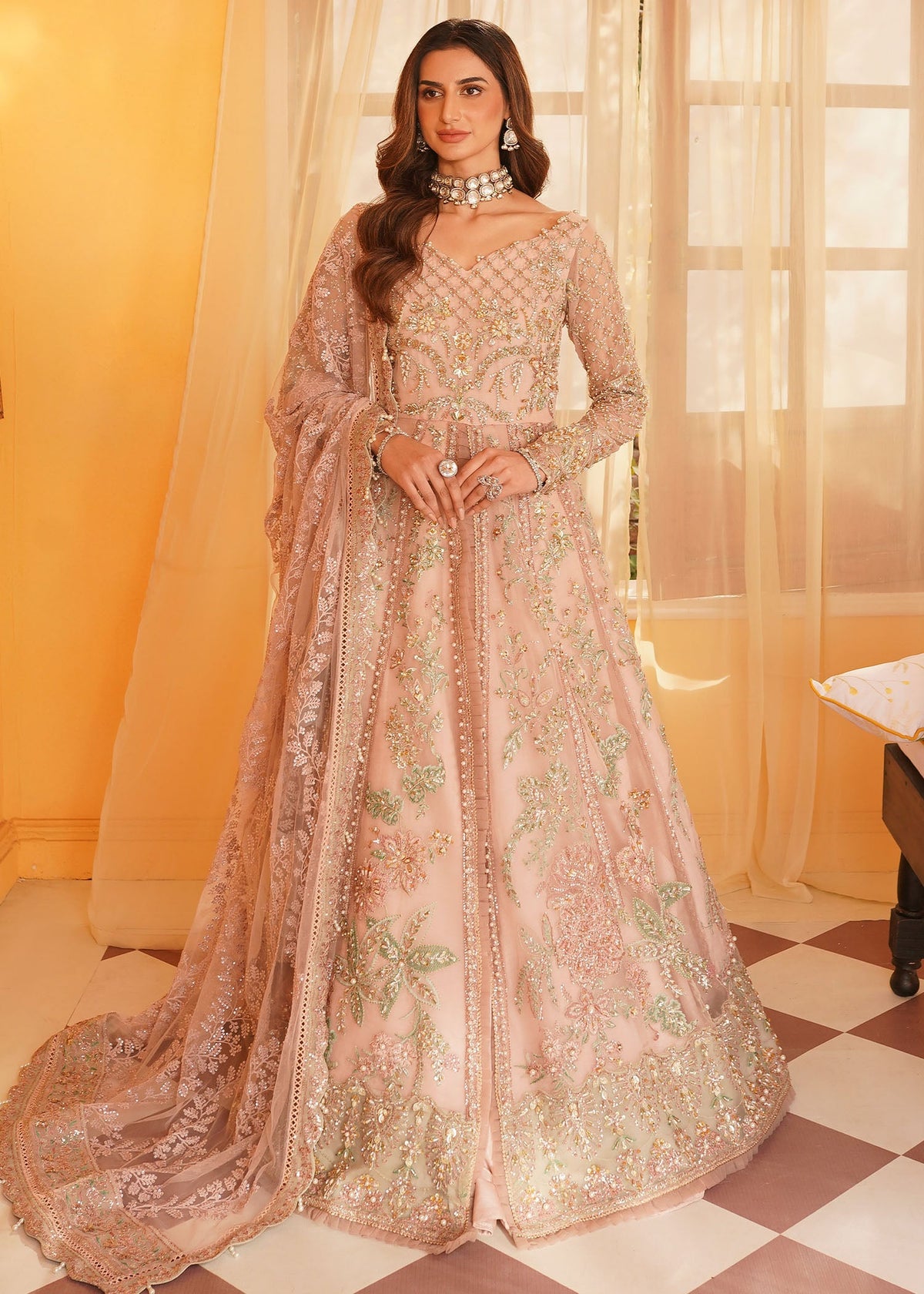 Mehak Yaqoob | Serene Vol 3 | Salmon Pink -  Mehak Yaqoob Wedding Formals - Original Designer Dress - House of Maryam