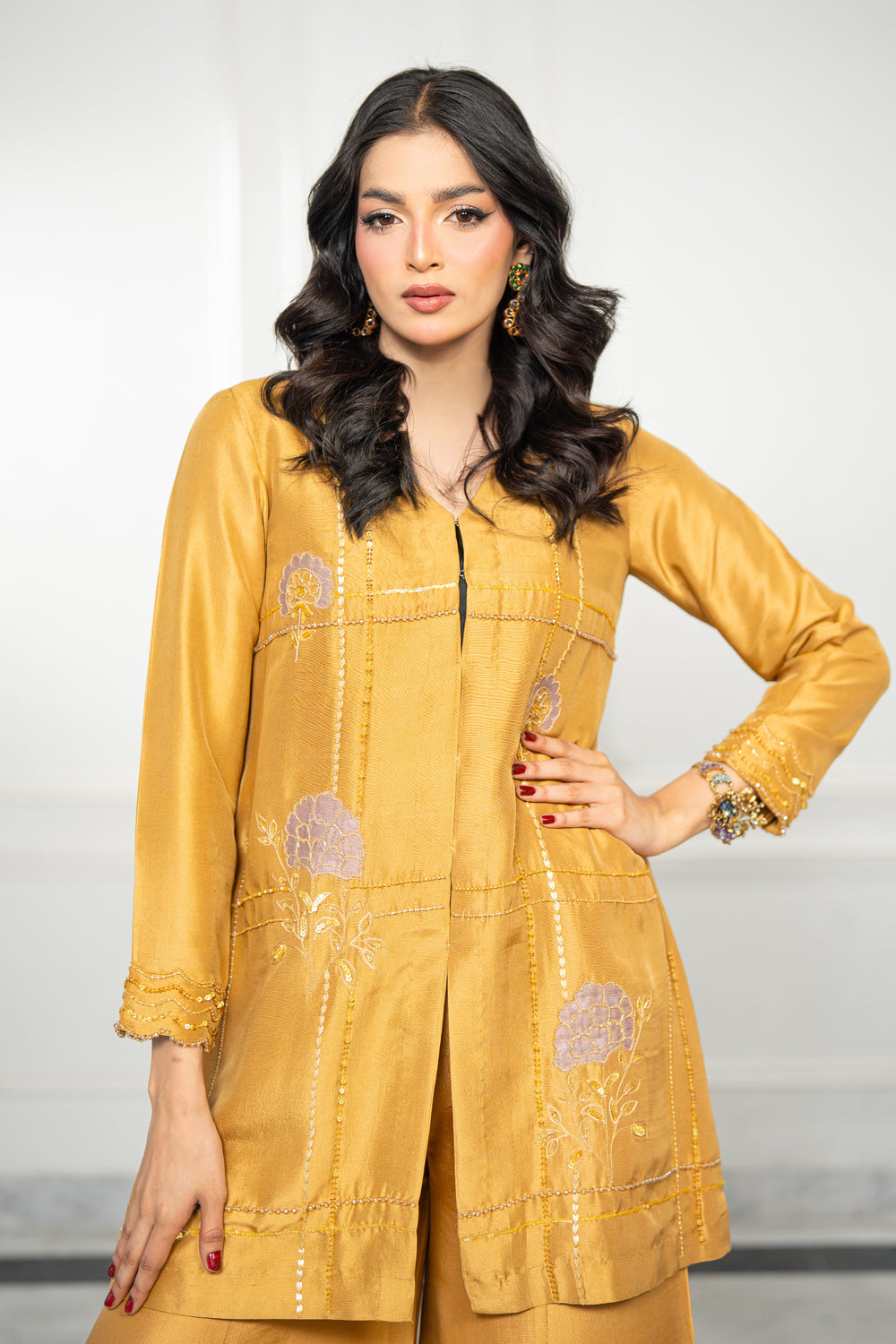 Wahaj M Khan | Lra Eid Collection 26 | Mustard Lilac RS Lyra JS, image 3
