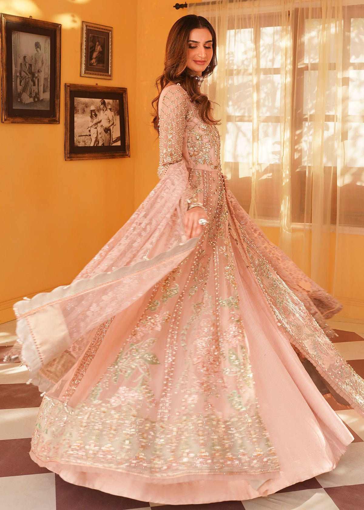 Mehak Yaqoob | Serene Vol 3 | Salmon Pink -  Mehak Yaqoob Wedding Formals - Original Designer Dress - House of Maryam