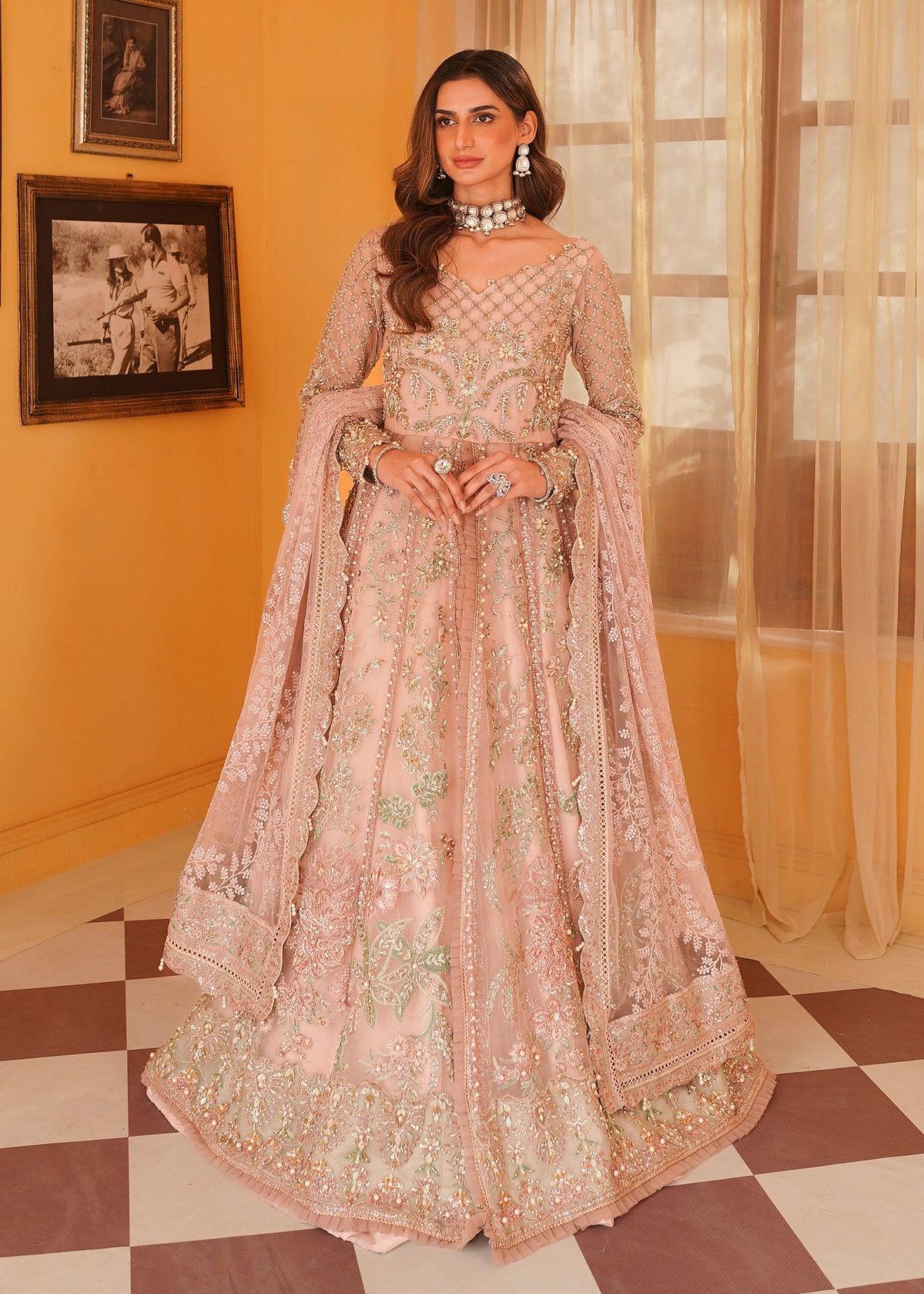 Mehak Yaqoob | Serene Vol 3 | Salmon Pink -  Mehak Yaqoob Wedding Formals - Original Designer Dress - House of Maryam