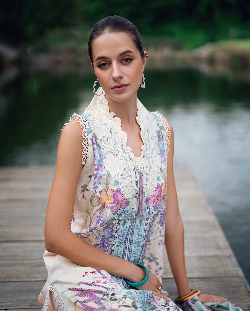 Roheenaz | Garden Veal Printed Lawn 25 | Bloom Glimmer -  Roheenaz Ladies Clothes - Original Designer Dress - House of Maryam