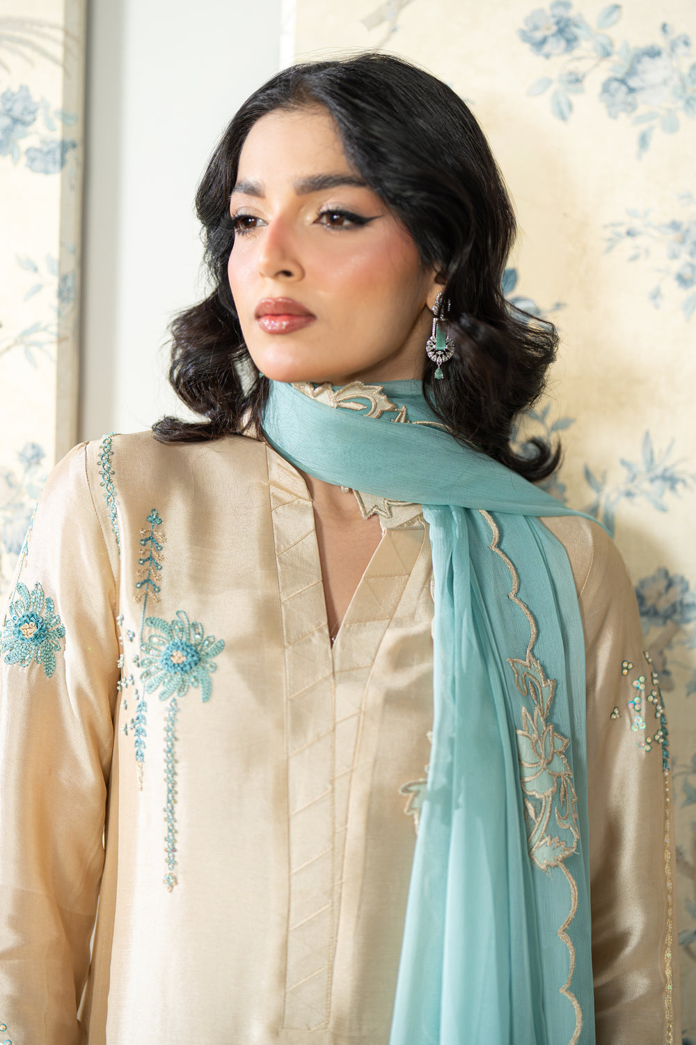 Wahaj M Khan | Lra Eid Collection 26 | Gold Ferozi Outfit, image 5