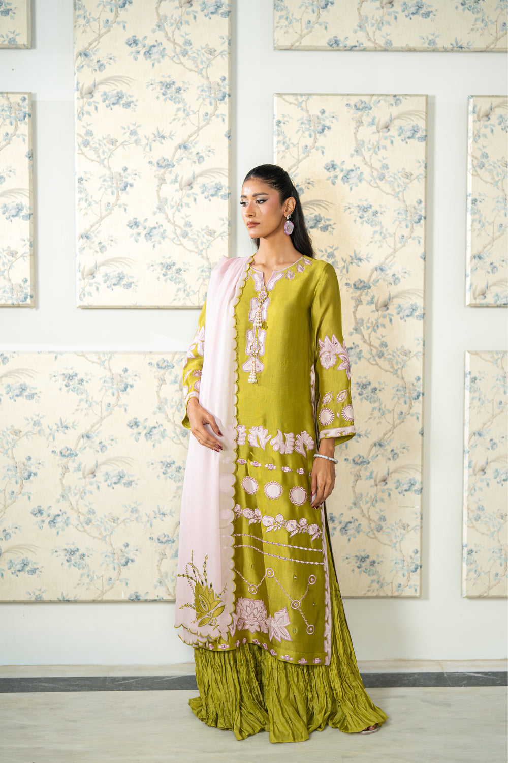 Wahaj M Khan | Lra Eid Collection 26 | Parrot Gharara Set, image 2