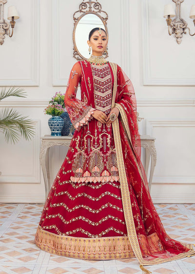 Akbar Aslam Carnelian net shirt and lehenga