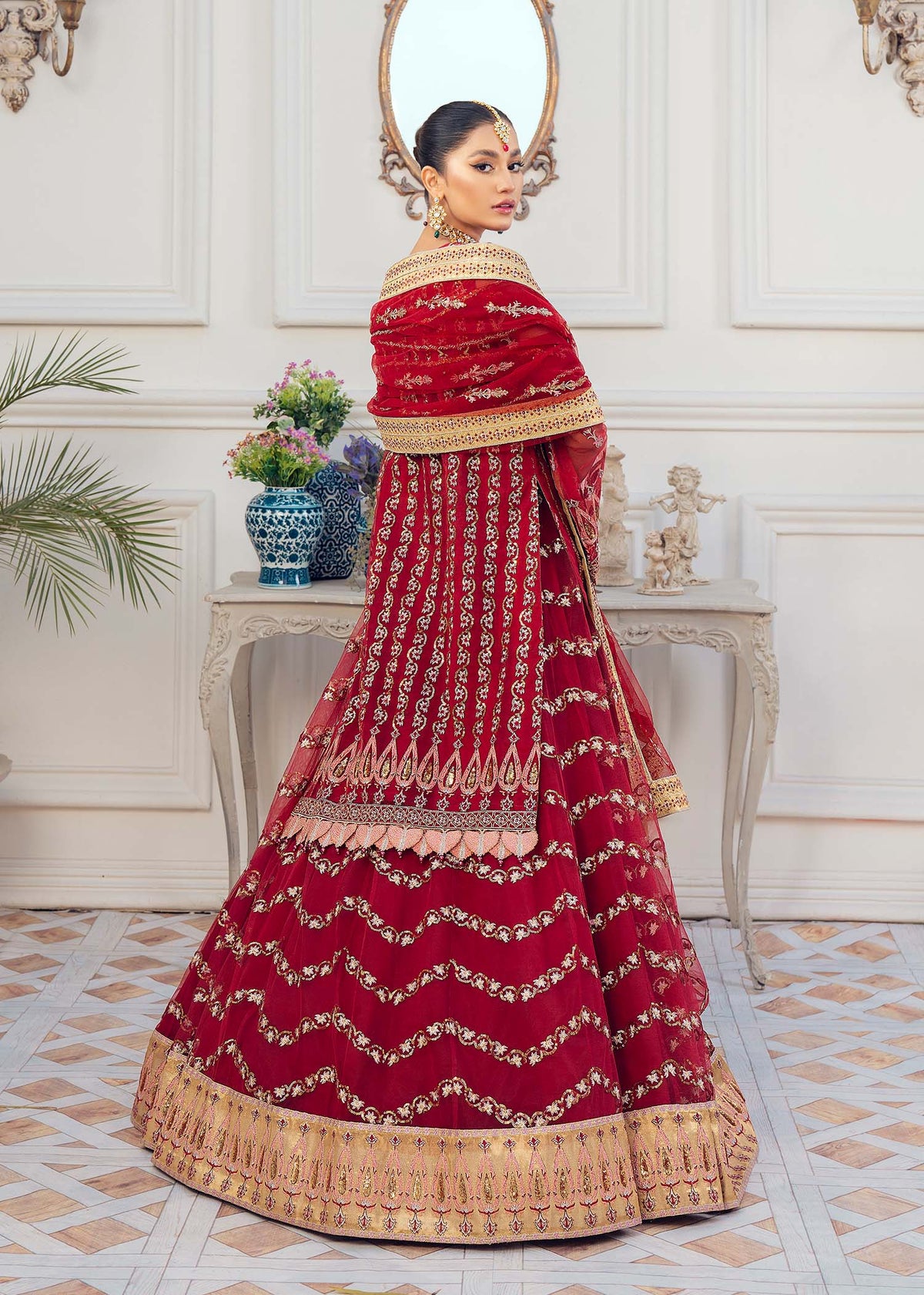 Akbar Aslam Carnelian net shirt and lehenga, photo 2