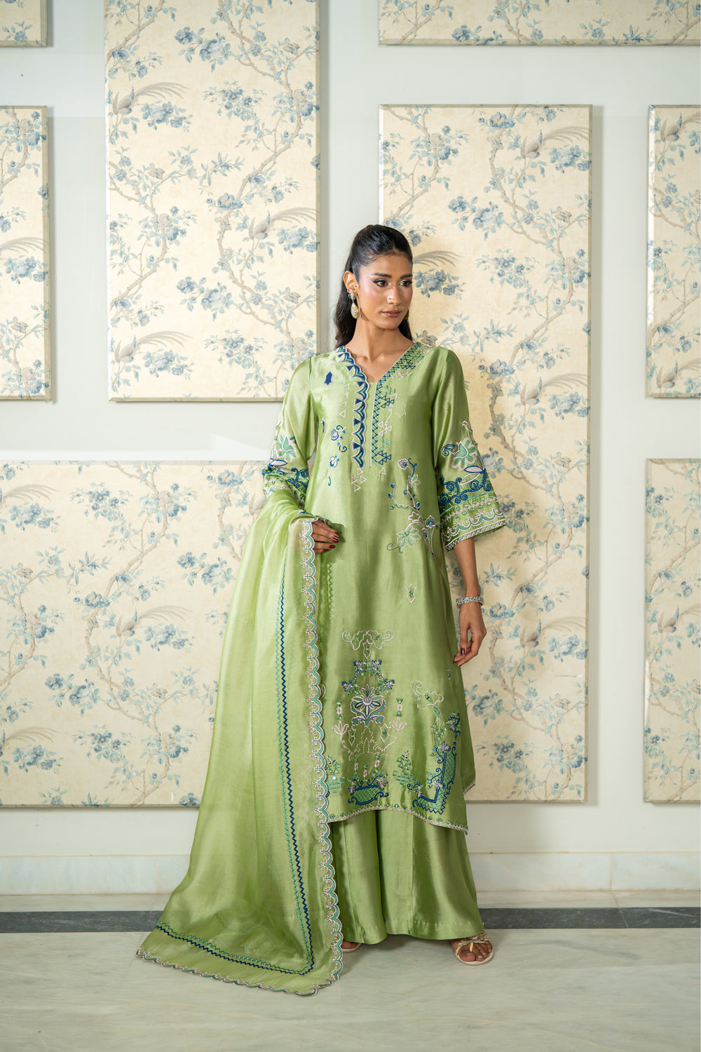 Wahaj M Khan | Lra Eid Collection 26 | Pista Embroidered Lyra Set, image 2