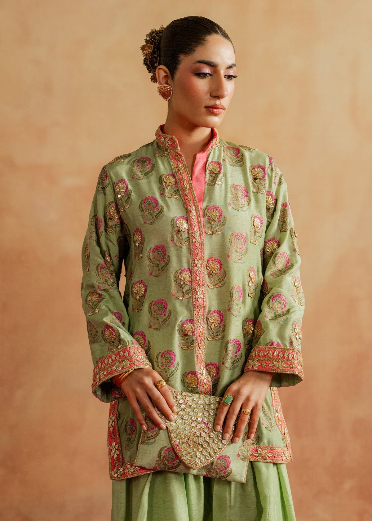 Mahgul | Chanderi Eid Edit | Green Pearl, image 2