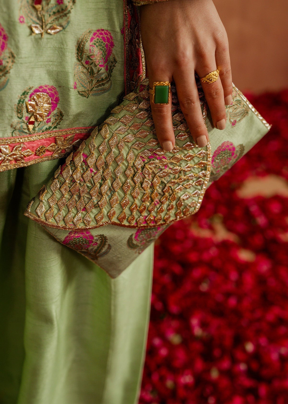 Mahgul | Chanderi Eid Edit | Green Pearl, image 3
