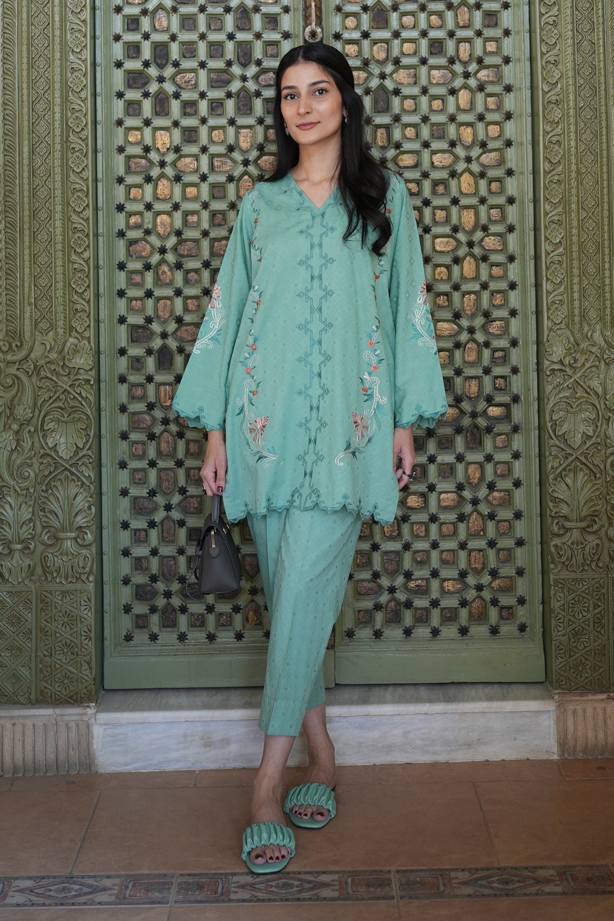 Sahar | Ready to Wear Basics | Teal Oasis -  Sahar Ladies Clothes - Original Designer Dress - House of Maryam