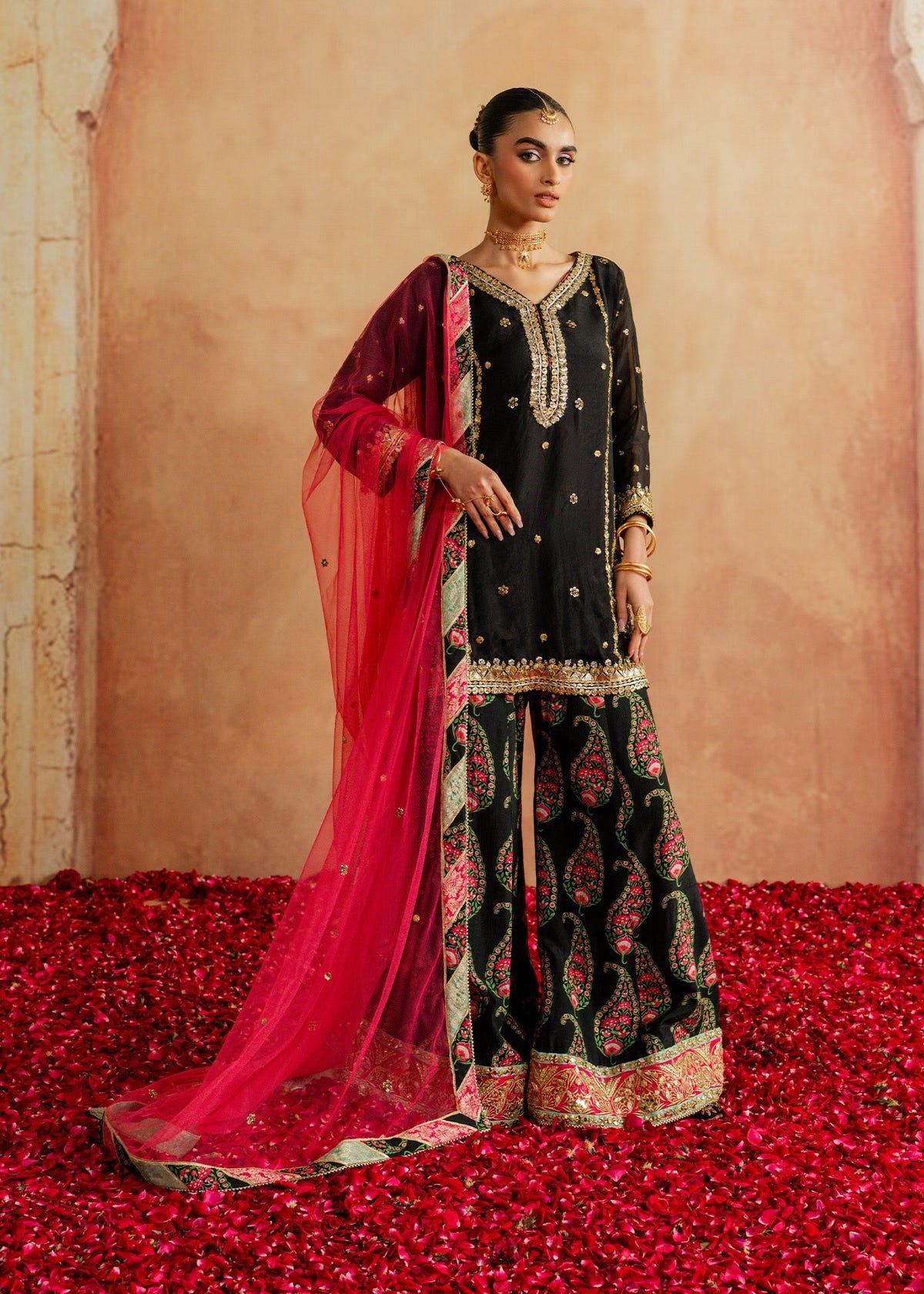 Mahgul | Chanderi Eid Edit | Coral Mist