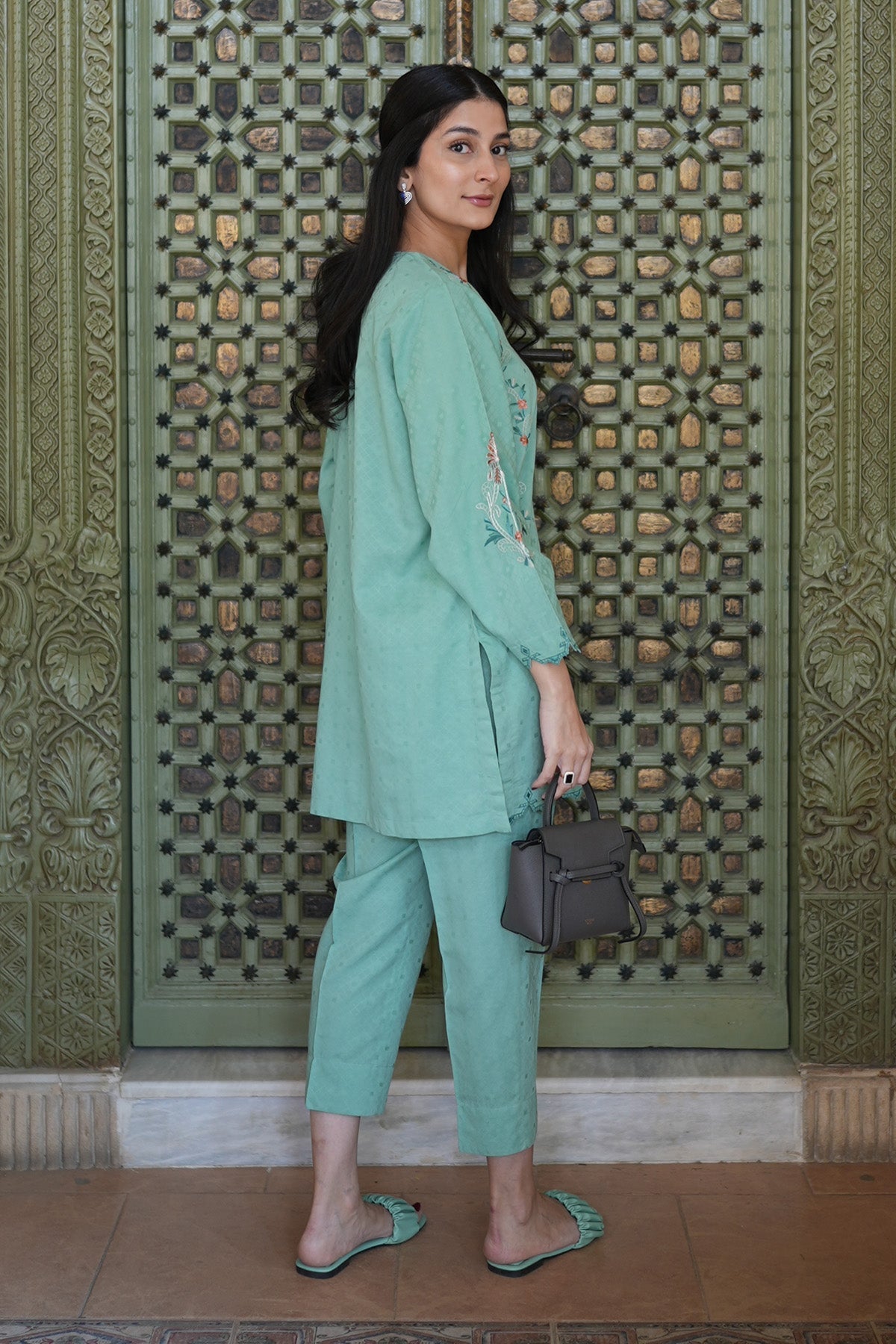 Sahar | Ready to Wear Basics | Teal Oasis -  Sahar Ladies Clothes - Original Designer Dress - House of Maryam