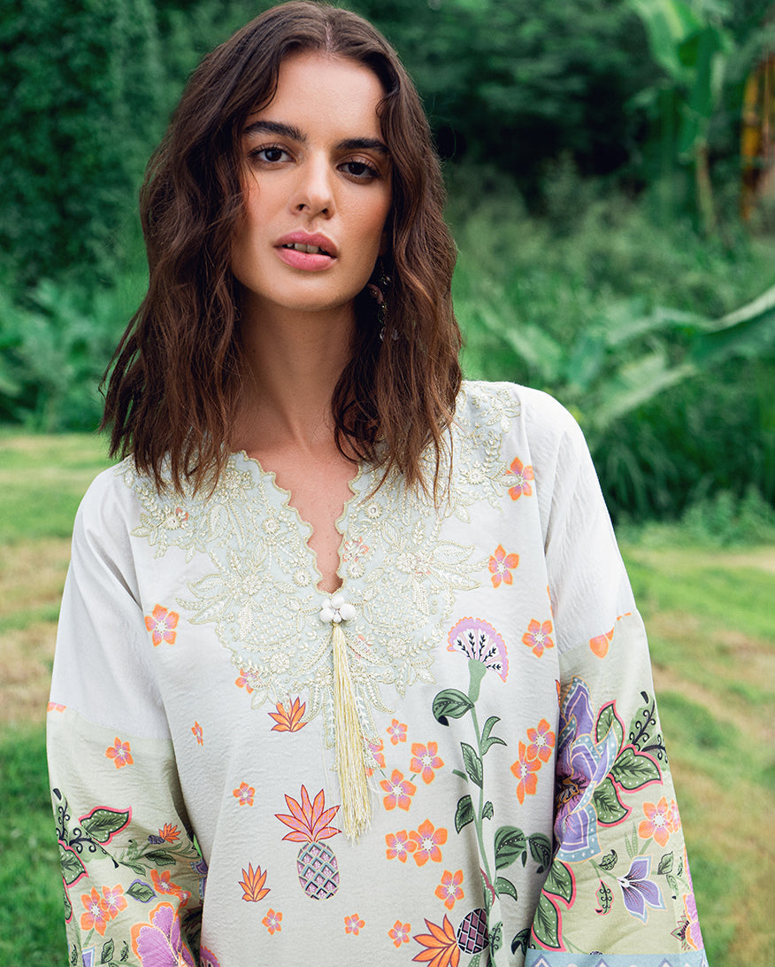 Roheenaz | Garden Veal Printed Lawn 25 | Melon Muse -  Roheenaz Ladies Clothes - Original Designer Dress - House of Maryam