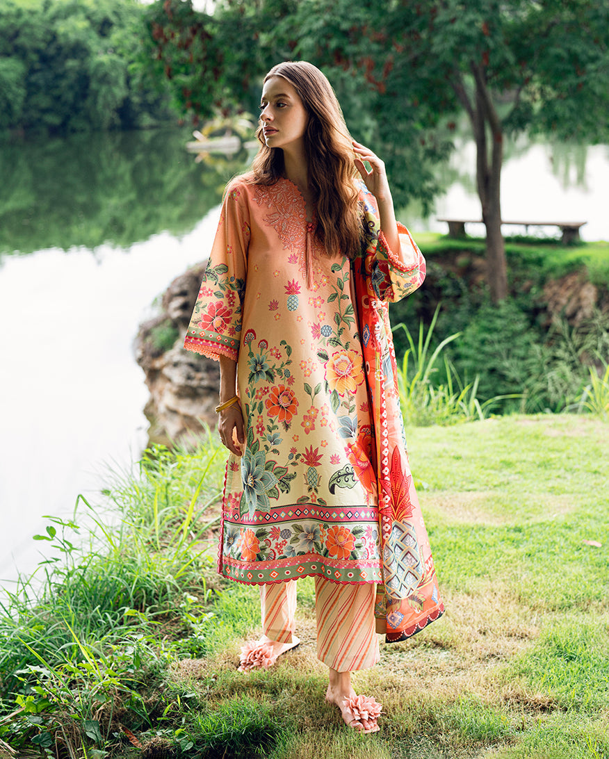 Roheenaz | Garden Veal Printed Lawn 25 | Petal Glaze -  Roheenaz Ladies Clothes - Original Designer Dress - House of Maryam