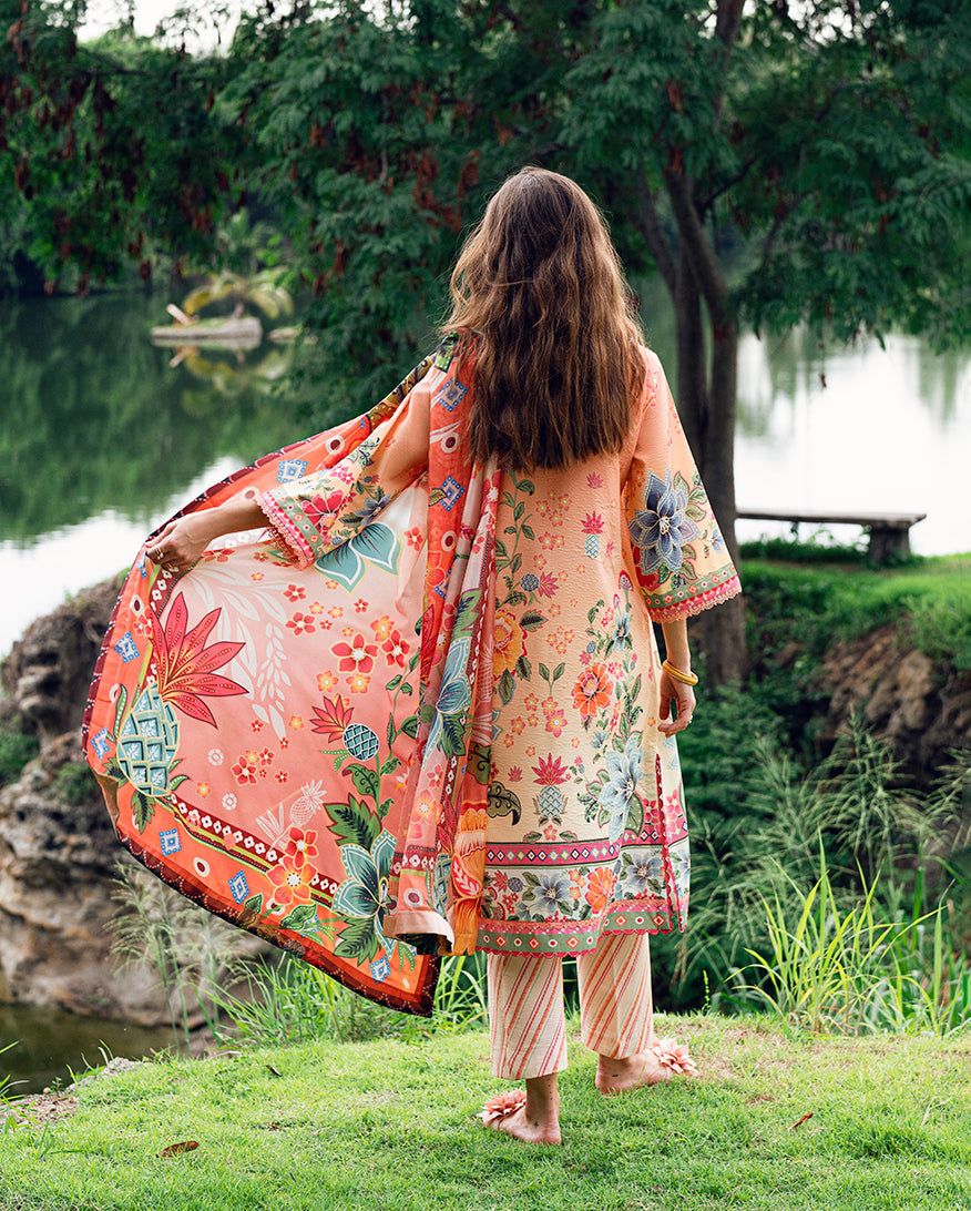 Roheenaz | Garden Veal Printed Lawn 25 | Petal Glaze -  Roheenaz Ladies Clothes - Original Designer Dress - House of Maryam