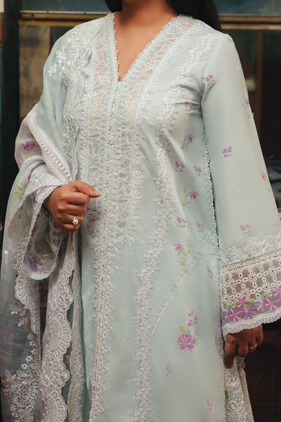 Afrozeh CHAM CHAM muted mint lawn suit, photo 3