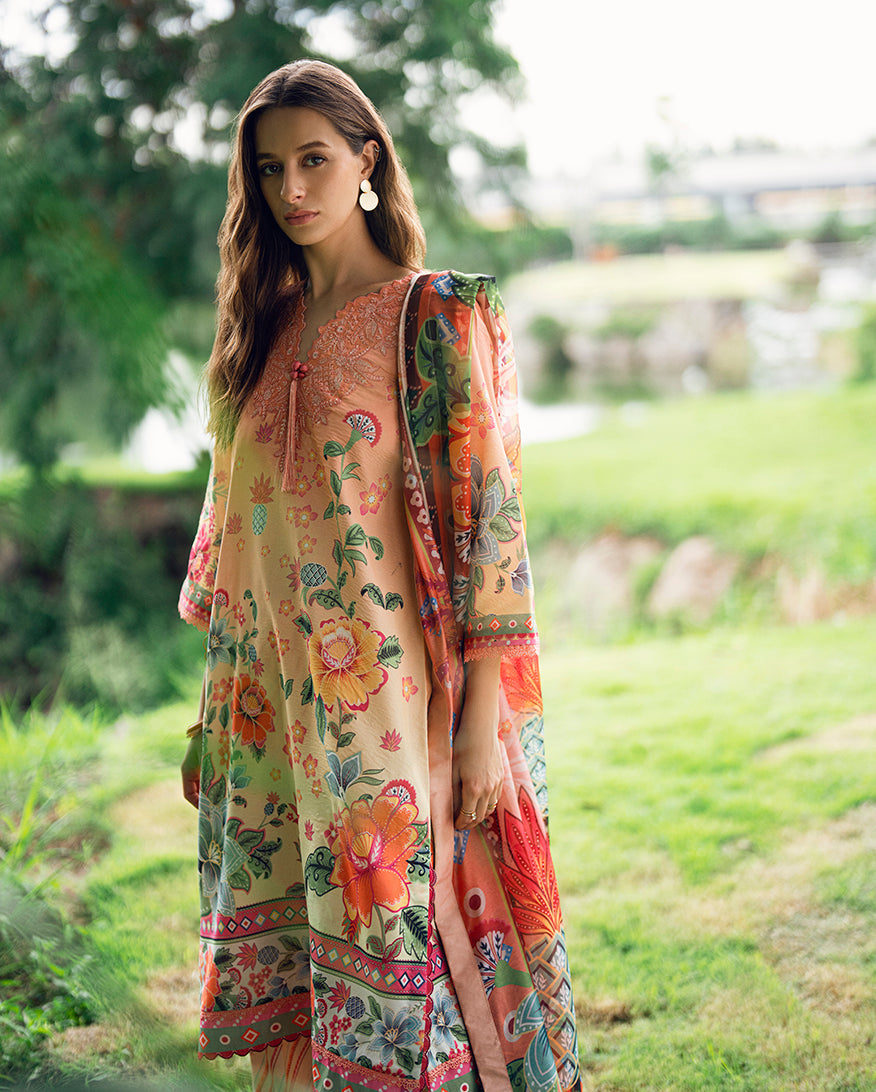Roheenaz | Garden Veal Printed Lawn 25 | Petal Glaze -  Roheenaz Ladies Clothes - Original Designer Dress - House of Maryam