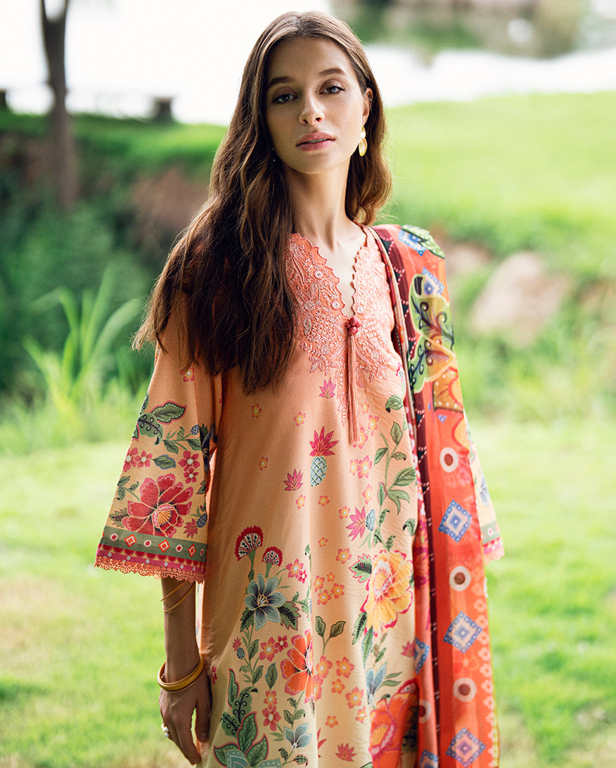 Roheenaz | Garden Veal Printed Lawn 25 | Petal Glaze -  Roheenaz Ladies Clothes - Original Designer Dress - House of Maryam