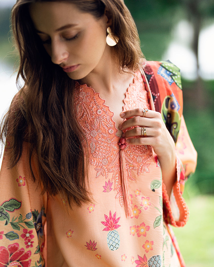 Roheenaz | Garden Veal Printed Lawn 25 | Petal Glaze -  Roheenaz Ladies Clothes - Original Designer Dress - House of Maryam