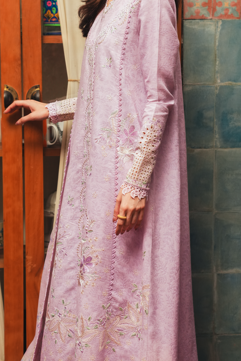 Afrozeh GUL Misri blush lilac jacquard lawn suit, photo 3