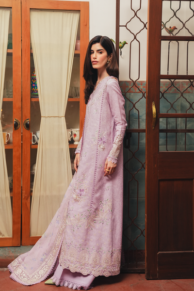 Afrozeh GUL Misri blush lilac jacquard lawn suit, photo 5