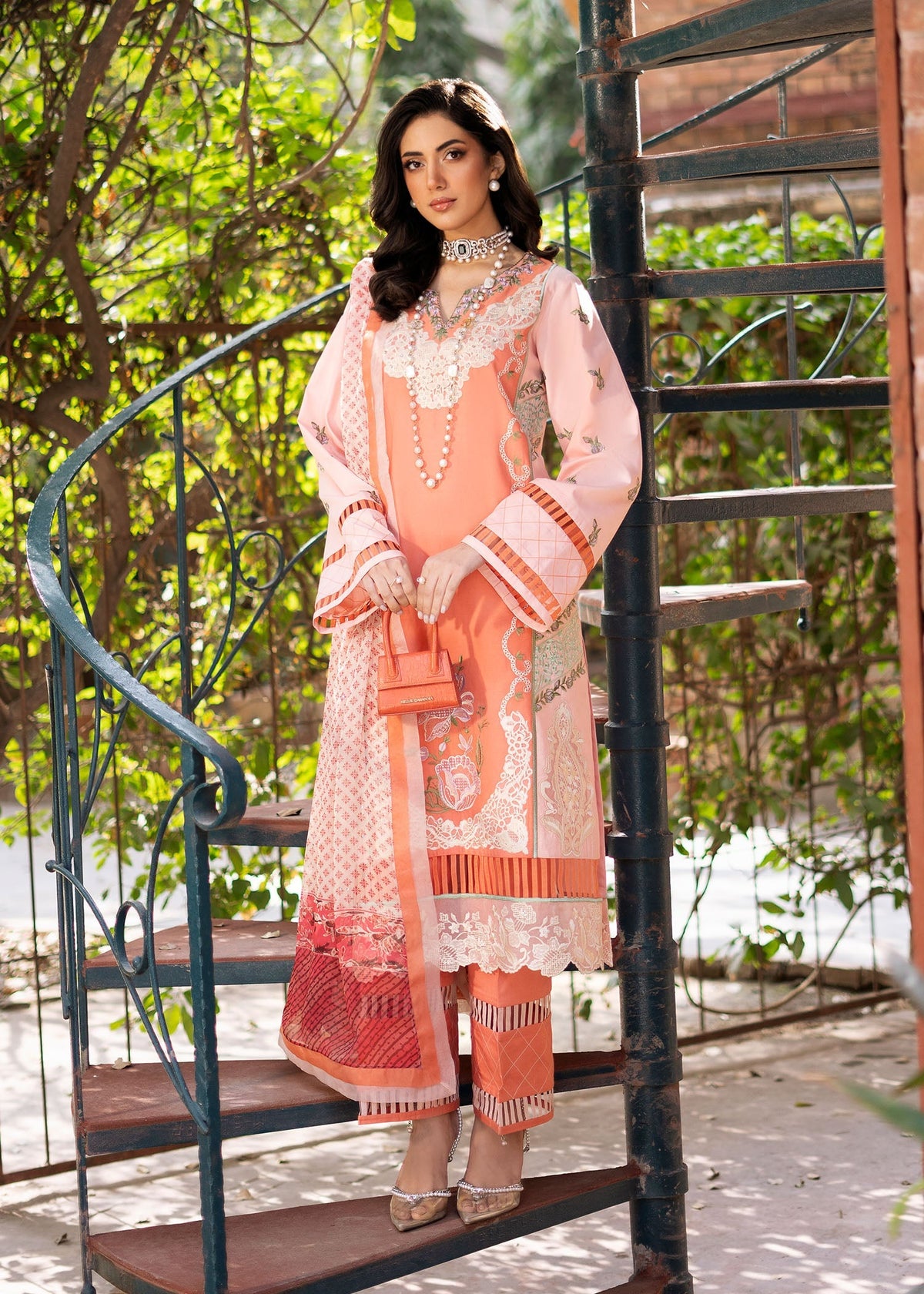 Fozia Khalid | Blossom Festive Lawn 25 | Zinnia -  Fozia Khalid Ladies Clothes - Original Designer Dress - House of Maryam