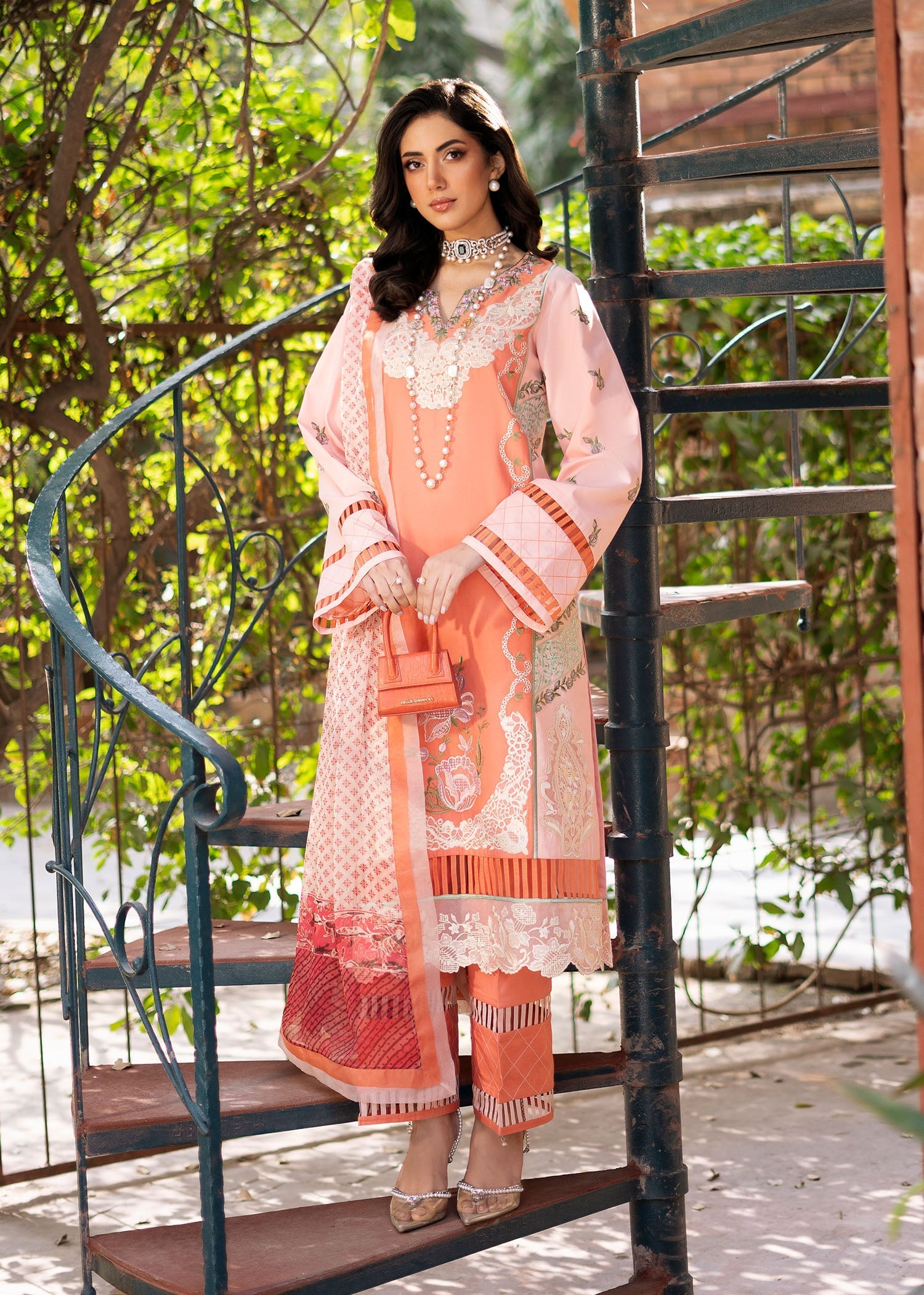 Fozia Khalid | Blossom Festive Lawn 25 | Zinnia -  Fozia Khalid Ladies Clothes -  House of Maryam