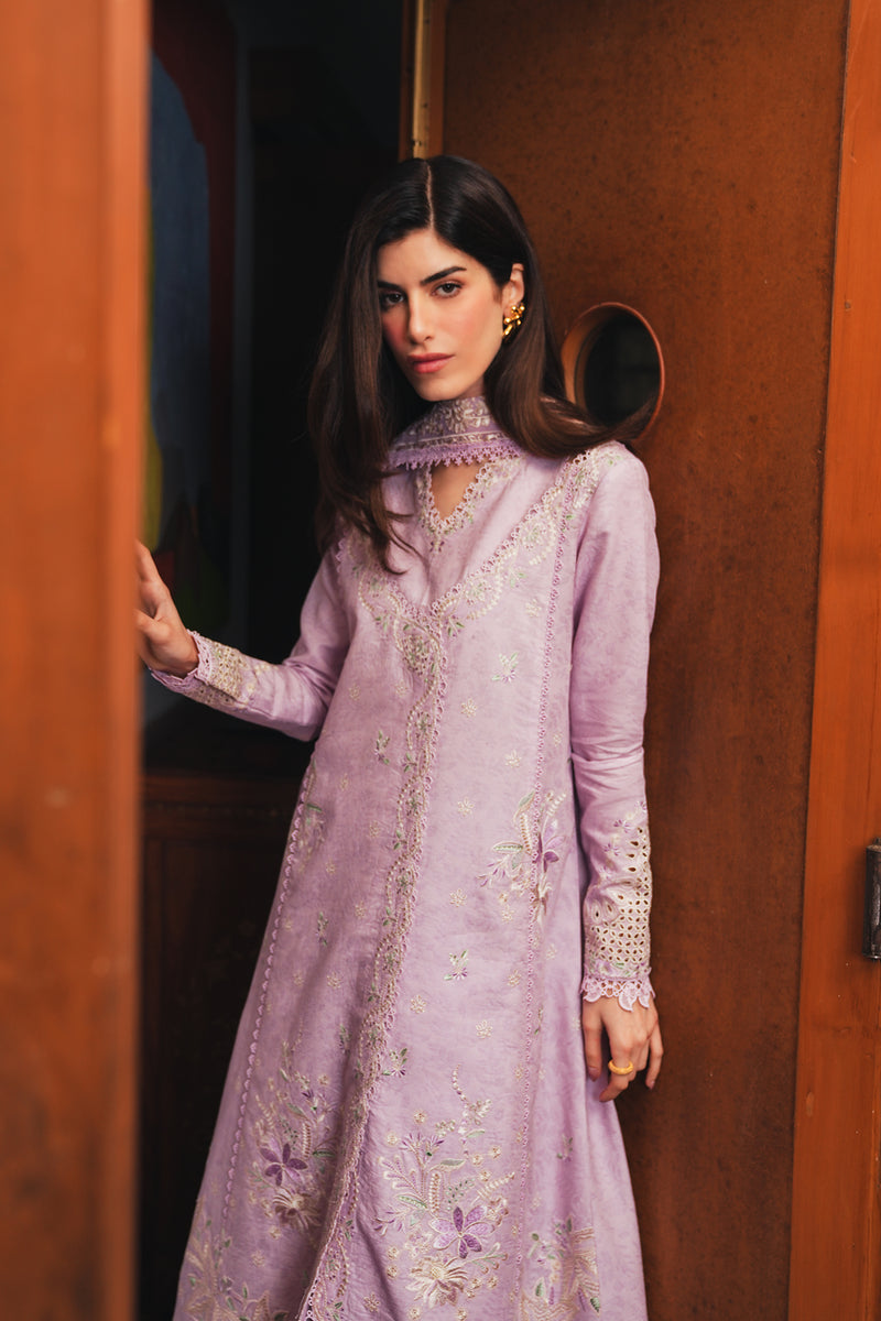 Afrozeh GUL Misri blush lilac jacquard lawn suit, photo 4