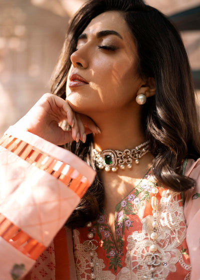 Fozia Khalid | Blossom Festive Lawn 25 | Zinnia -  Fozia Khalid Ladies Clothes - Original Designer Dress - House of Maryam