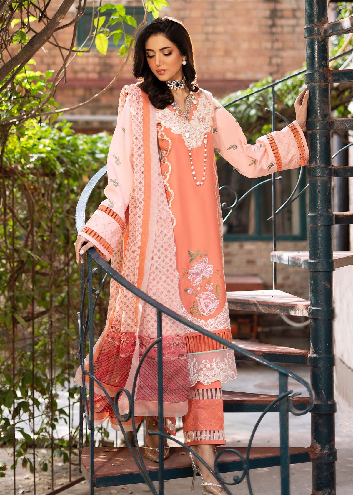 Fozia Khalid | Blossom Festive Lawn 25 | Zinnia -  Fozia Khalid Ladies Clothes - Original Designer Dress - House of Maryam