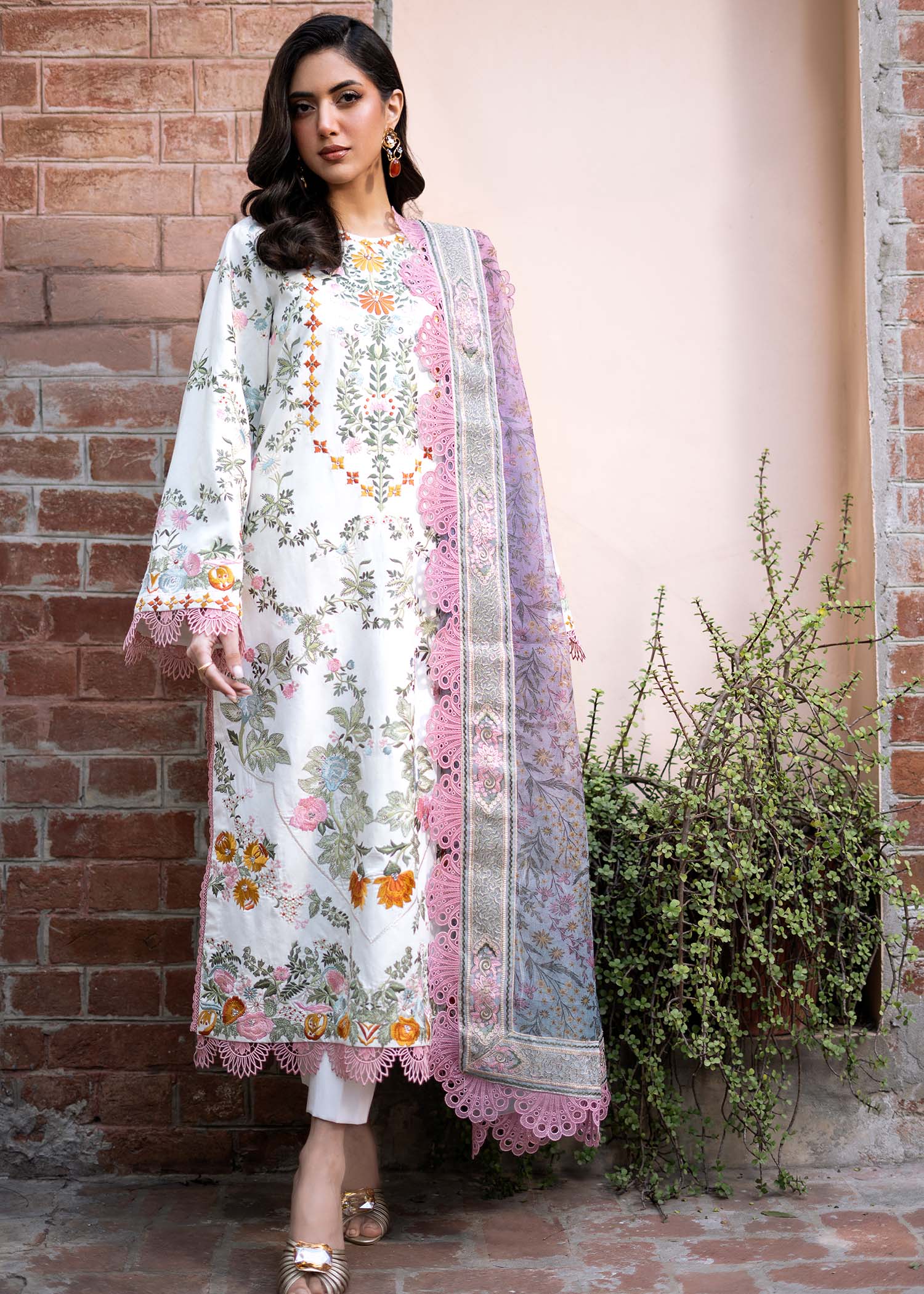 Fozia Khalid | Blossom Festive Lawn 25 | Lilly -  Fozia Khalid Ladies Clothes -  House of Maryam