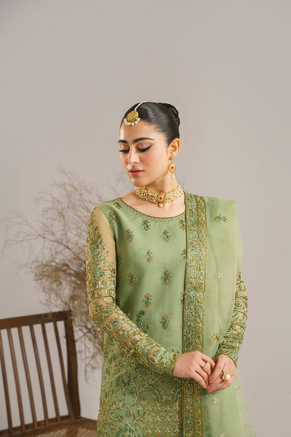 Akbar Aslam Fareena organza formal suit, photo 2