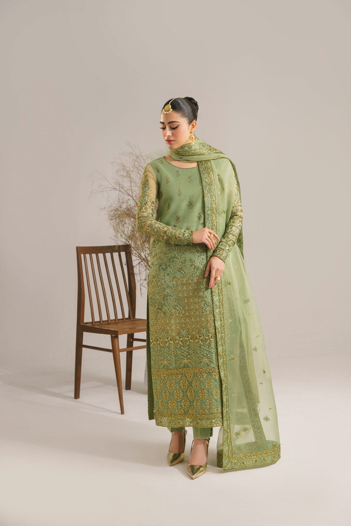 Akbar Aslam Fareena organza formal suit, photo 3
