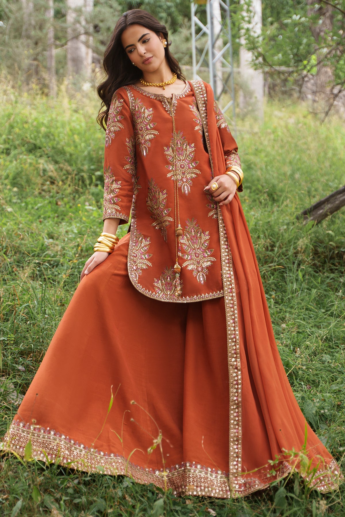 Charizma | Festive Pret | 3-PC Embroidered Raw Silk CMA-6-441