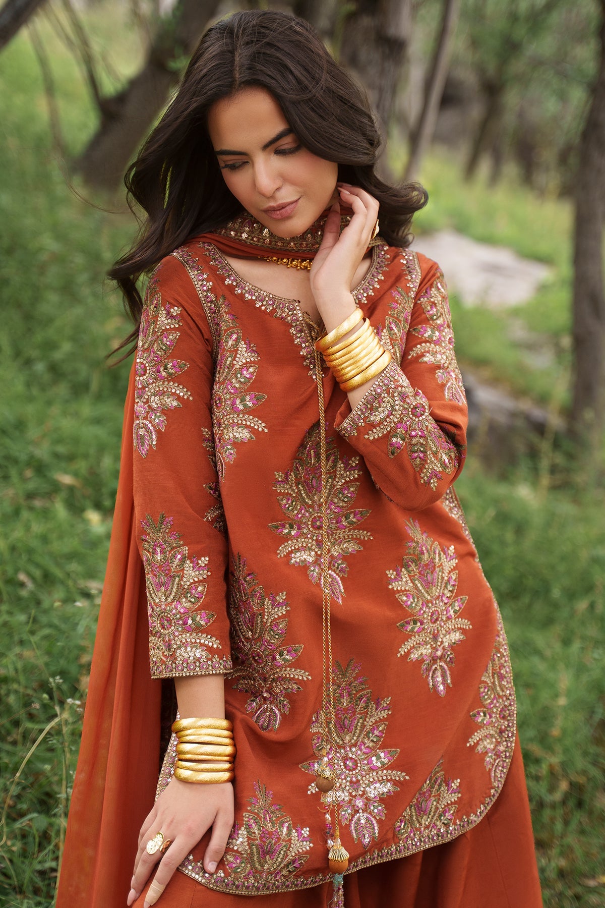 Charizma | Festive Pret | 3-PC Embroidered Raw Silk CMA-6-441, image 2