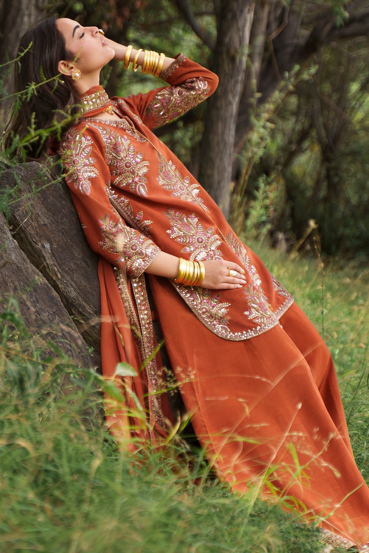Charizma | Festive Pret | 3-PC Embroidered Raw Silk CMA-6-441, image 4