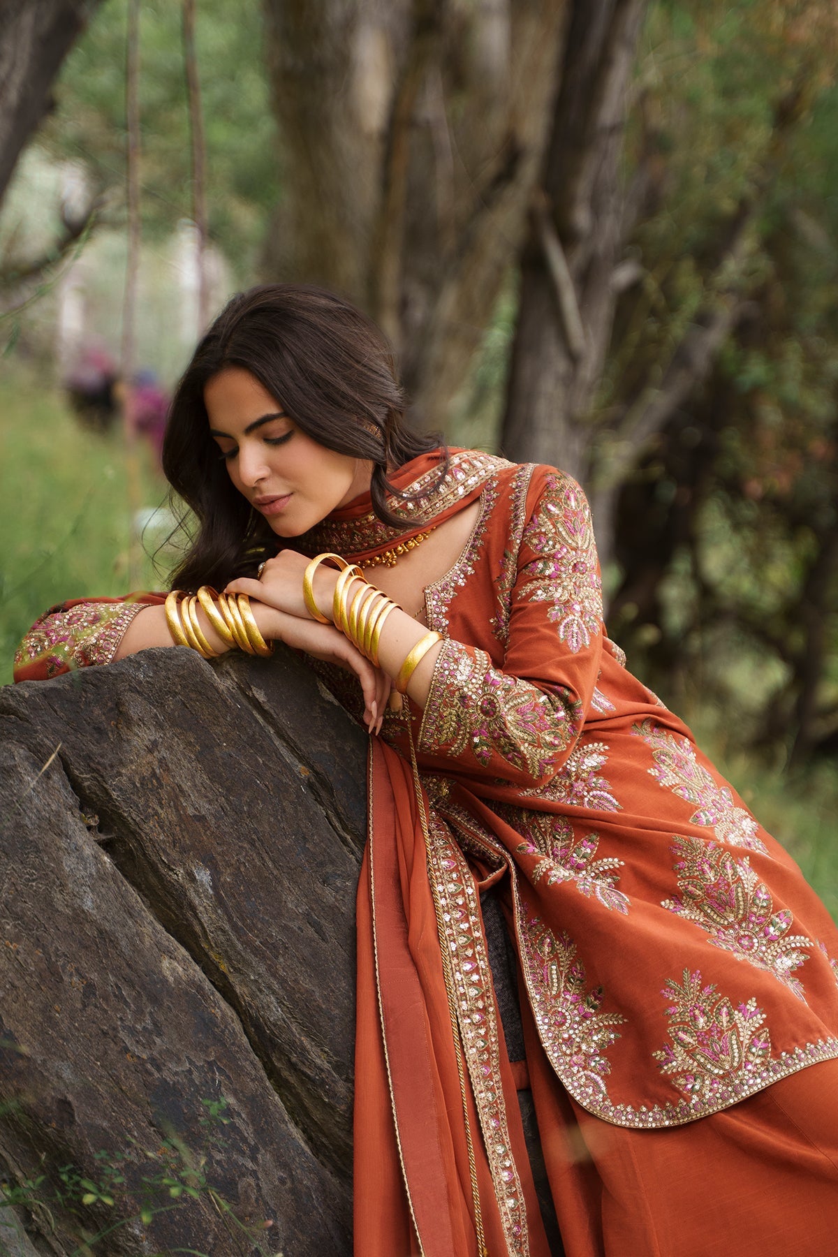 Charizma | Festive Pret | 3-PC Embroidered Raw Silk CMA-6-441, image 5
