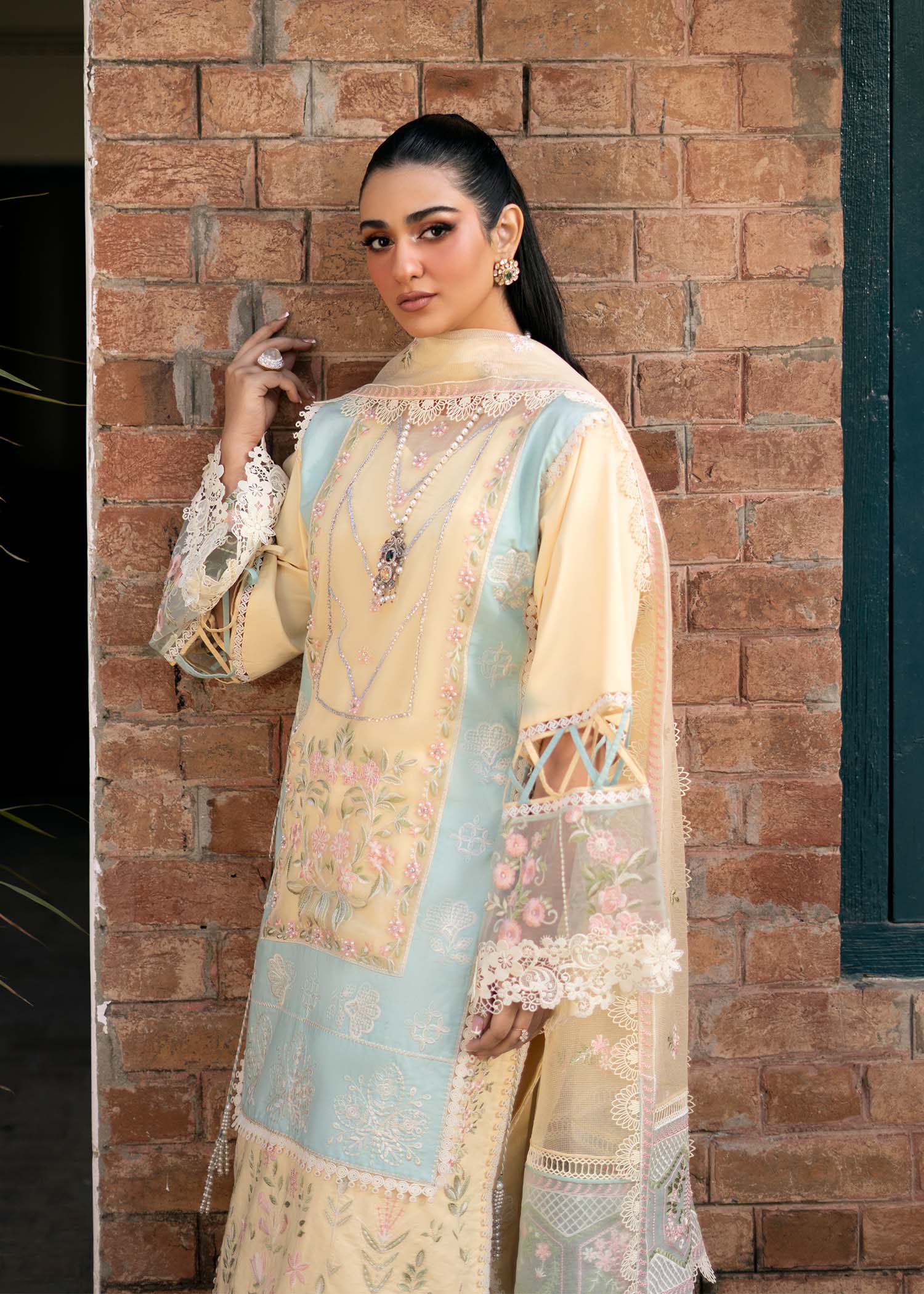 Fozia Khalid | Blossom Festive Lawn 25 | Primrose -  Fozia Khalid Ladies Clothes -  House of Maryam