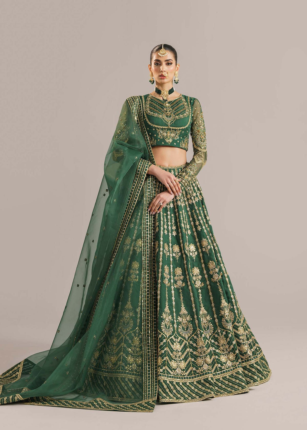 Akbar Aslam Shahul organza lehenga choli