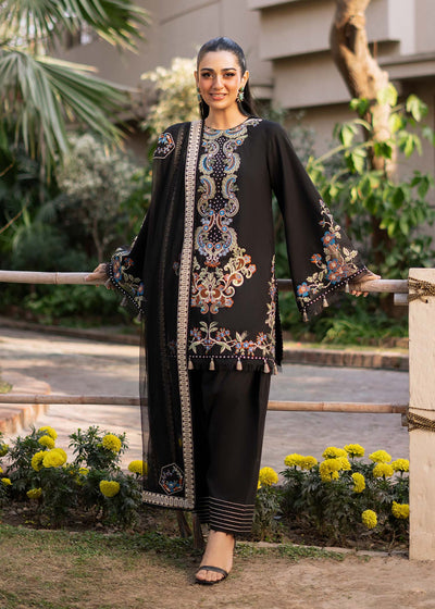 Fozia Khalid | Blossom Festive Lawn 25 | Black viola -  Fozia Khalid Ladies Clothes - Original Designer Dress - House of Maryam