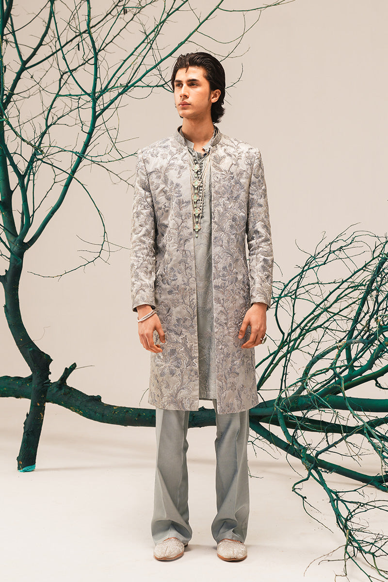 Republic By Omar Farooq | Sherwani Couture | 'Rao' Hand Embroidered Open-Sherwani -  Republic by Omar Farooq SHERWANI COUTURE - Original Designer Dress - House of Maryam