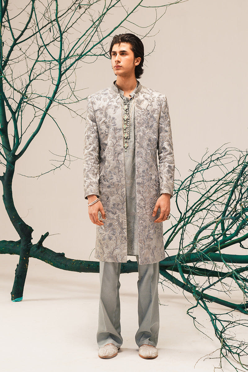 Republic By Omar Farooq | Sherwani Couture | 'Rao' Hand Embroidered Open-Sherwani -  Republic by Omar Farooq SHERWANI COUTURE - Original Designer Dress - House of Maryam