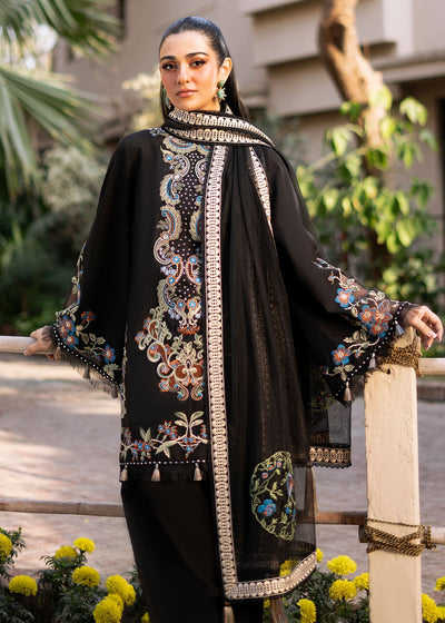 Fozia Khalid | Blossom Festive Lawn 25 | Black viola -  Fozia Khalid Ladies Clothes - Original Designer Dress - House of Maryam