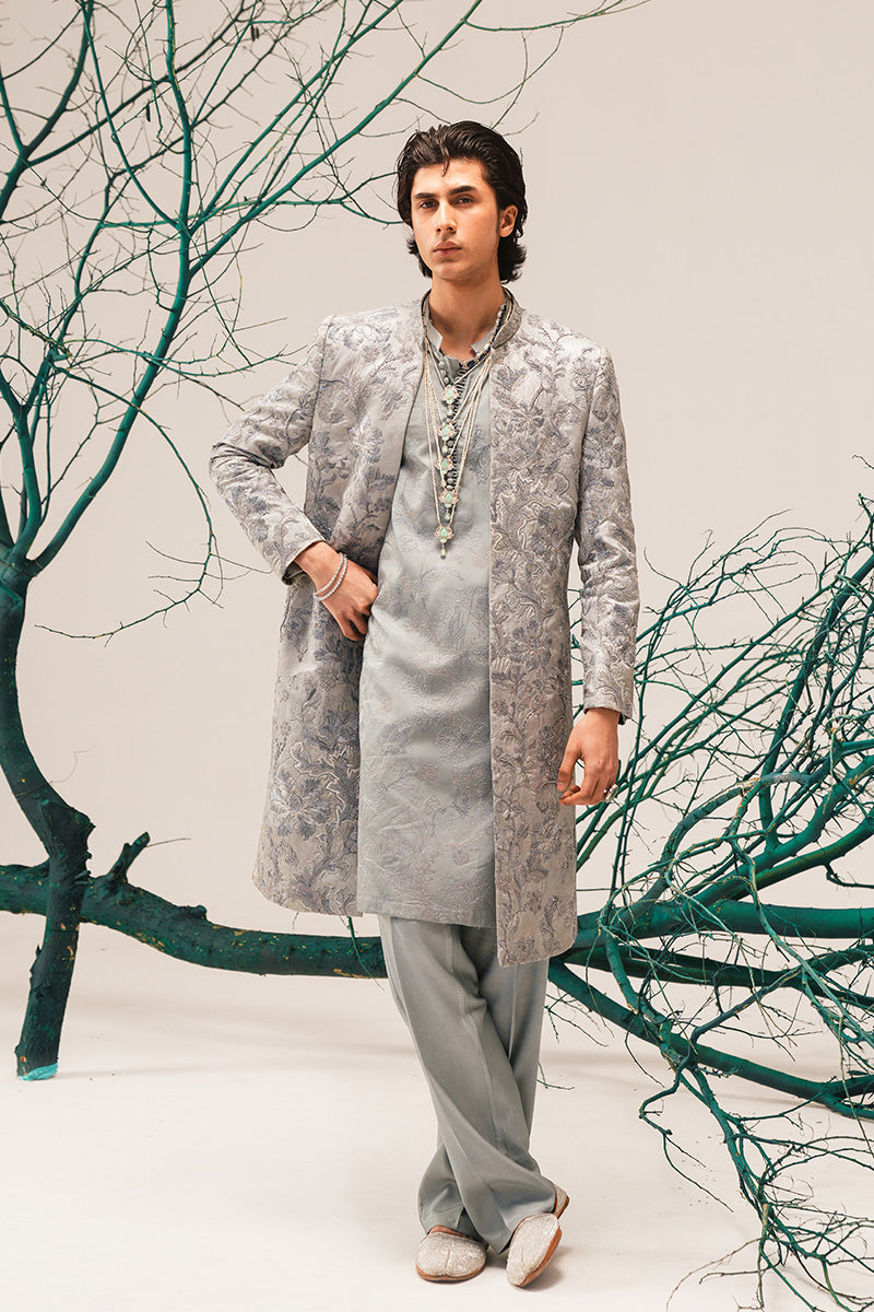 Republic By Omar Farooq | Sherwani Couture | 'Rao' Hand Embroidered Open-Sherwani -  Republic by Omar Farooq SHERWANI COUTURE - Original Designer Dress - House of Maryam