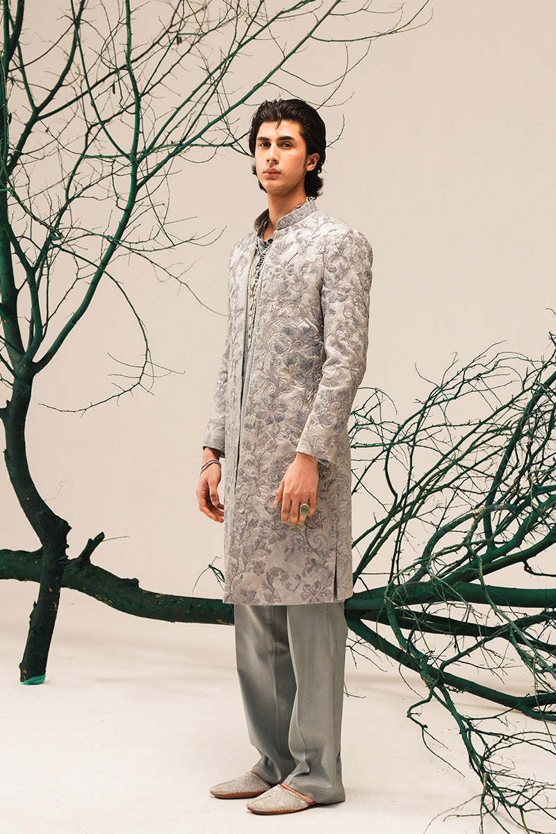 Republic By Omar Farooq | Sherwani Couture | 'Rao' Hand Embroidered Open-Sherwani -  Republic by Omar Farooq SHERWANI COUTURE - Original Designer Dress - House of Maryam