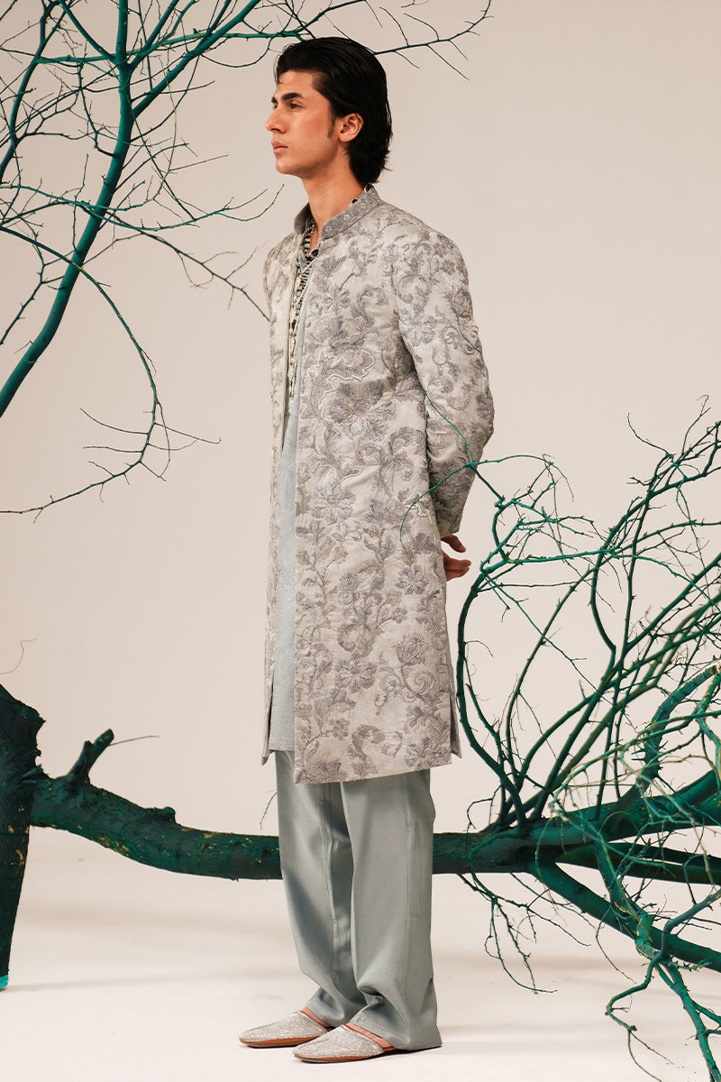 Republic By Omar Farooq | Sherwani Couture | 'Rao' Hand Embroidered Open-Sherwani -  Republic by Omar Farooq SHERWANI COUTURE - Original Designer Dress - House of Maryam