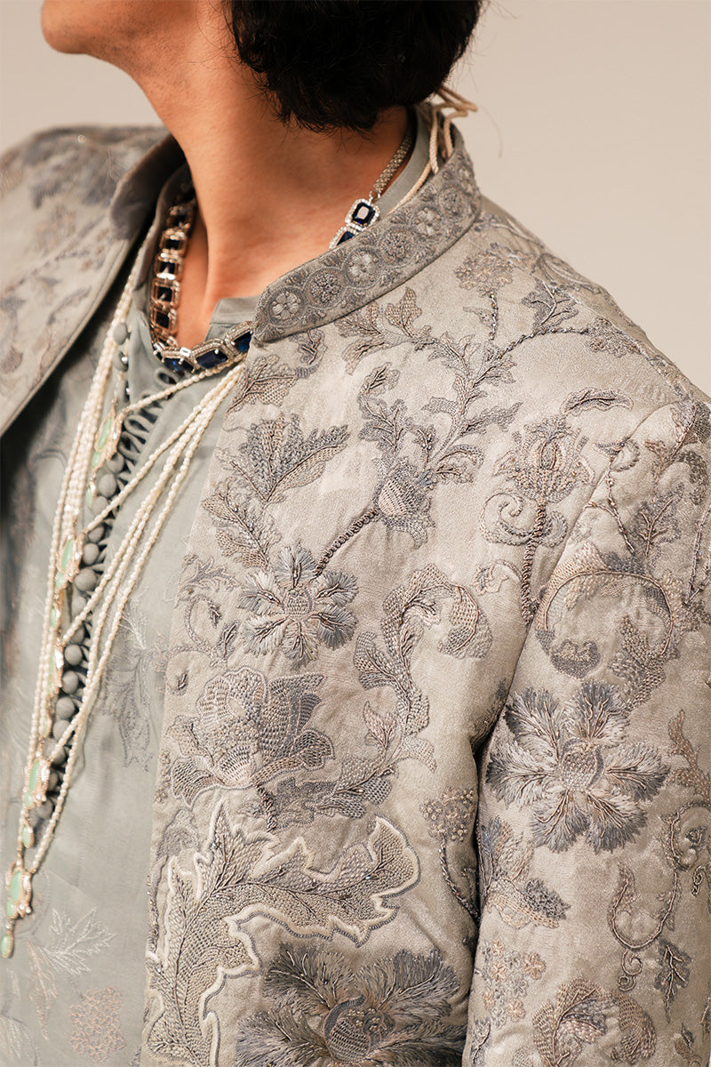 Republic By Omar Farooq | Sherwani Couture | 'Rao' Hand Embroidered Open-Sherwani -  Republic by Omar Farooq SHERWANI COUTURE - Original Designer Dress - House of Maryam