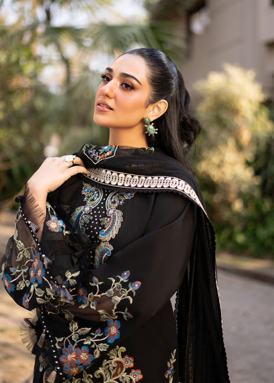 Fozia Khalid | Blossom Festive Lawn 25 | Black viola -  Fozia Khalid Ladies Clothes - Original Designer Dress - House of Maryam