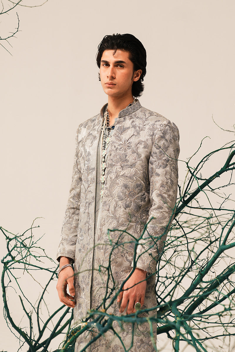 Republic By Omar Farooq | Sherwani Couture | 'Rao' Hand Embroidered Open-Sherwani -  Republic by Omar Farooq SHERWANI COUTURE - Original Designer Dress - House of Maryam