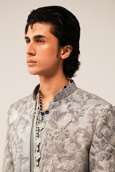 Republic By Omar Farooq | Sherwani Couture | 'Rao' Hand Embroidered Open-Sherwani -  Republic by Omar Farooq SHERWANI COUTURE - Original Designer Dress - House of Maryam